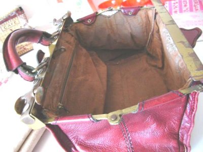 画像1: vintage bag:bordeaux