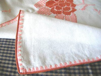 画像1: table cloth:rose stitch